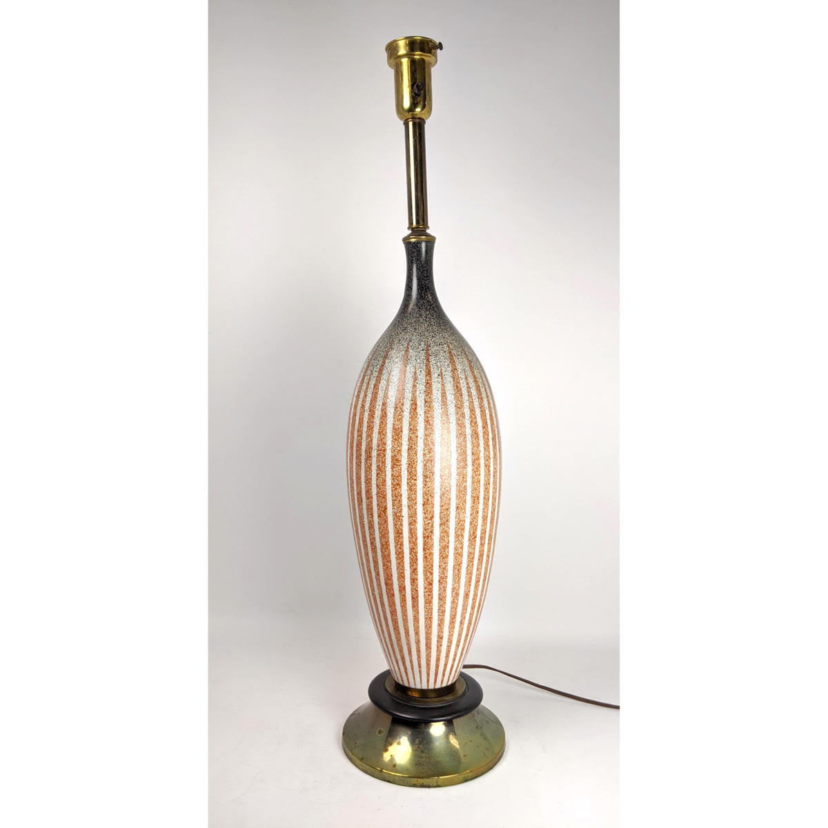 Tall Pottery Table Lamp. Black