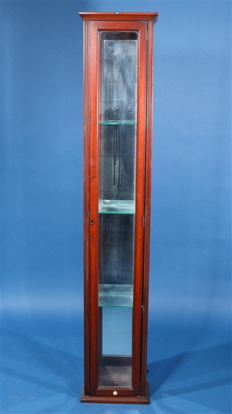 Tall, slender carved wood Chinese