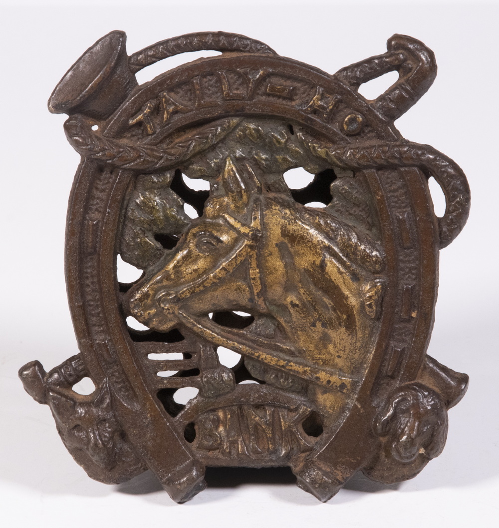 "TALLY HO" CAST IRON STILL BANK