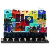 TAMARA BASKIN ART GLASS MENORA