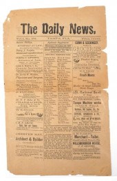 TAMPA, 1887 "THE DAILY NEWS" N
