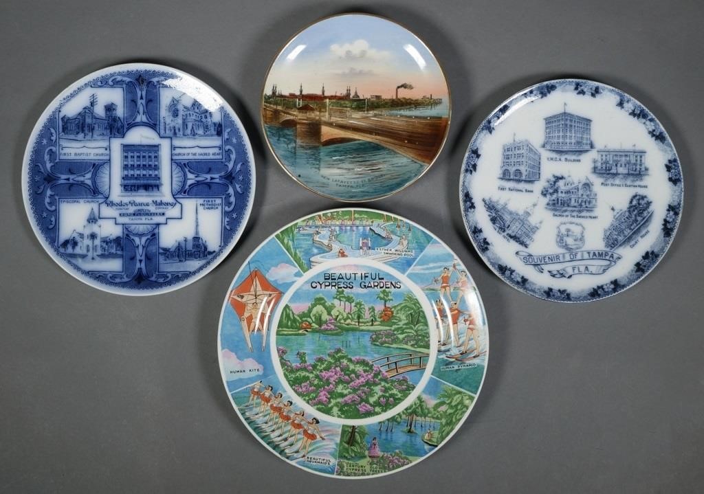 TAMPA, SOUVENIR PLATES (4)Four