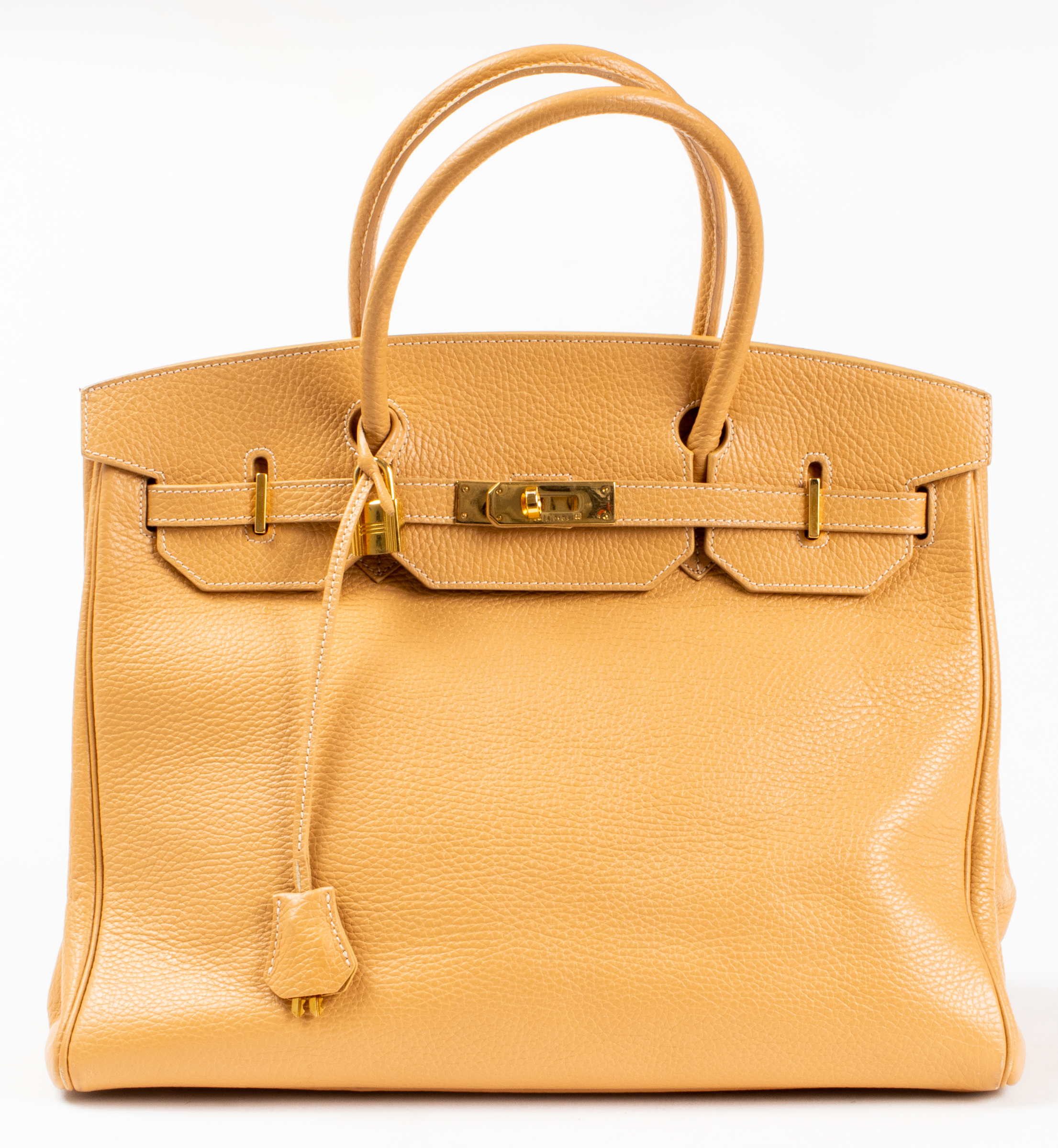 TAN LEATHER 35CM HANDBAG Tan