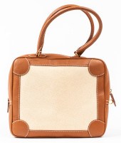 TAN LEATHER AND CANVAS 28CM HA