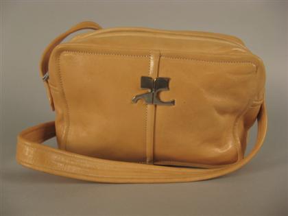 Tan leather CourrÃ¨ges "camera bag"