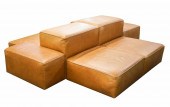 TAN LEATHER MODULAR SOFAmanufa