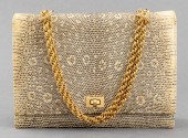 TAN OMBRE LIZARD-PRINT HANDBAG