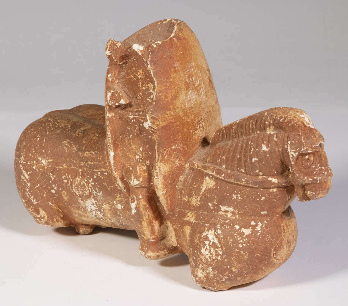 TANG DYNASTY HORSE WITH RIDER,