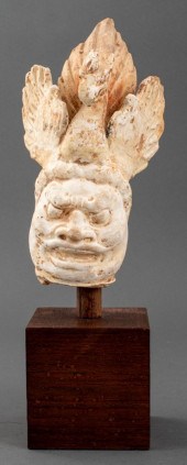 TANG POTTERY LOKAPALA HEAD WIT