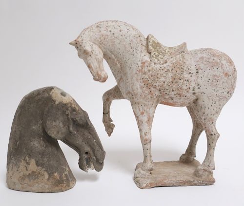 TANG STYLE STANDING HORSE AND HORSE