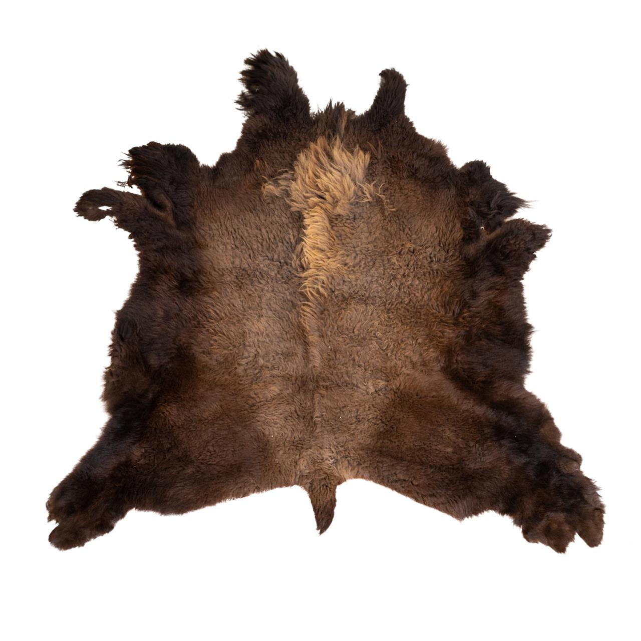 TANNED AMERICAN BUFFALO HIDE RUG,