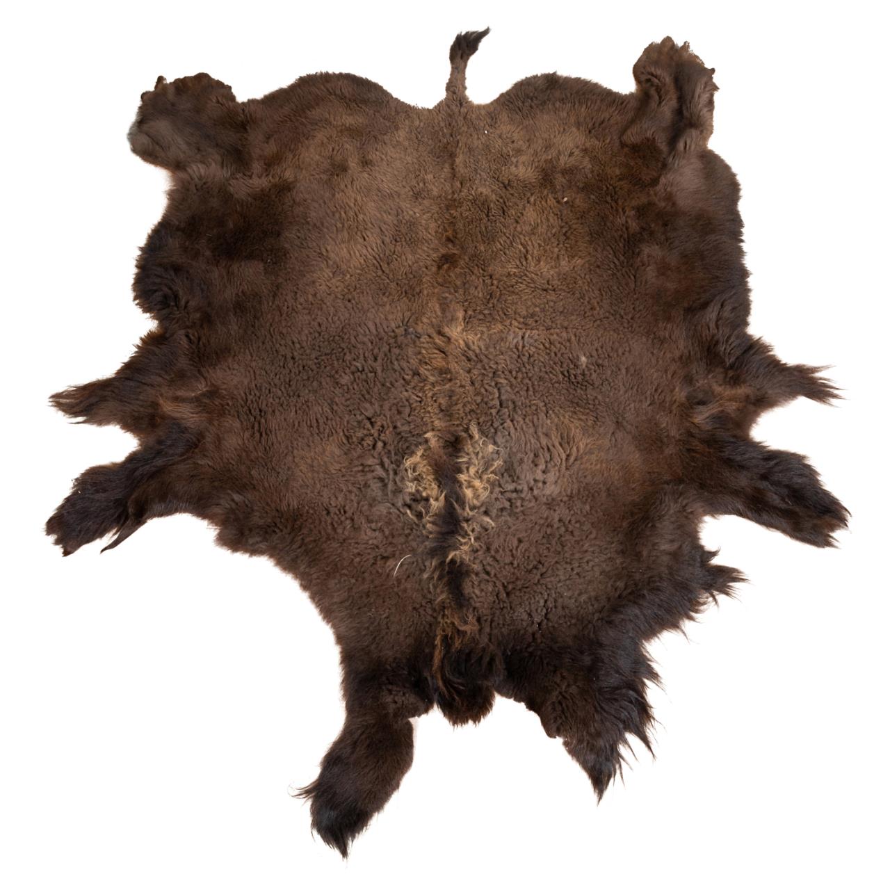 TANNED AMERICAN BUFFALO HIDE RUG,