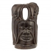 TANZANIAN CARVED EBONY HEAD Da