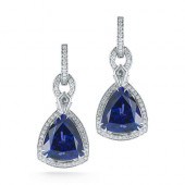 TANZANITE AND DIAMOND EARRINGT