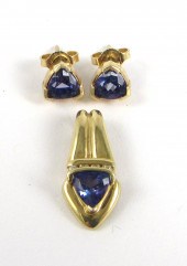 TANZANITE AND DIAMOND PENDANT