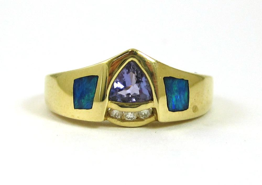 TANZANITE, BLACK OPAL AND DIAMOND
