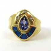 TANZANITE, BLACK OPAL AND DIAM