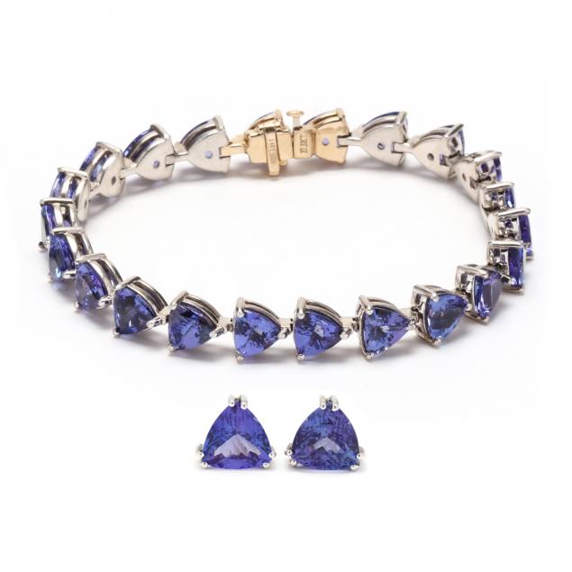 TANZANITE BRACELET AND EARRINGS The