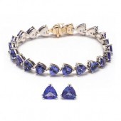 TANZANITE BRACELET AND EARRING