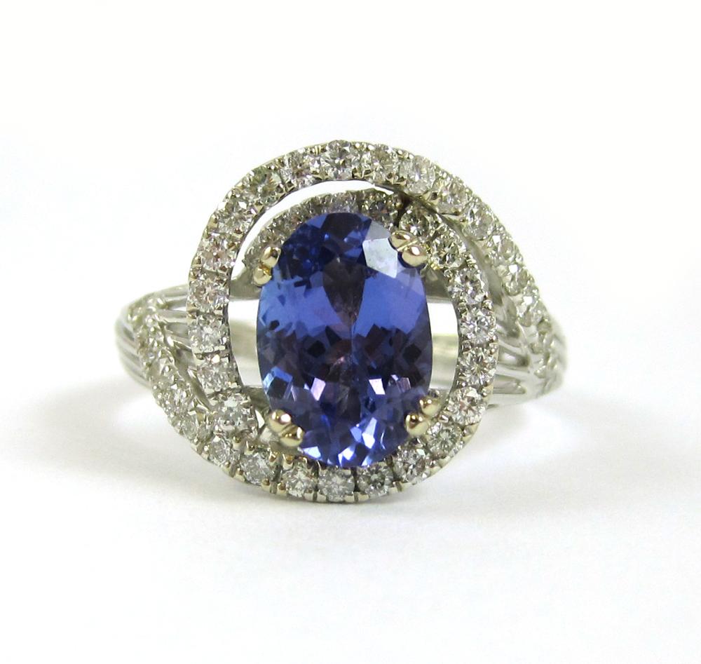 TANZANITE, DIAMOND AND FOURTEEN