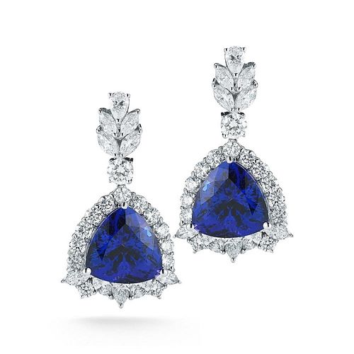 TANZANITE TRILLION EARRINGTANZANITE