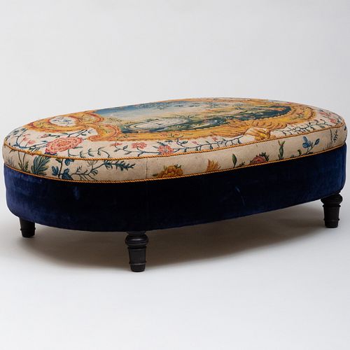 TAPESTRY AND VELVET COVERED OVAL