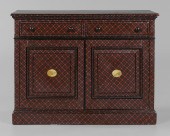 Tartan-Decorated Oak Cabinet B