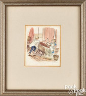 TASHA TUDOR, WATERCOLOR ILLUST
