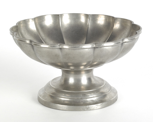 Taunton Massachusetts pewter footed
