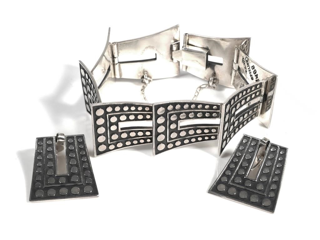 TAXCO MODERNIST STERLING BRACELET &