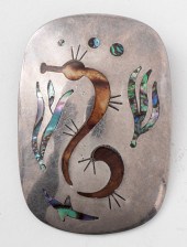 TAXCO SILVER ENAMEL & ABALONE