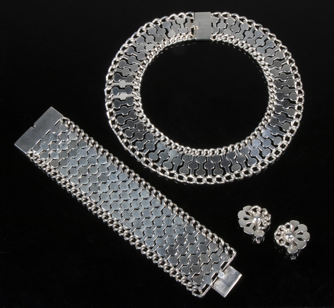 TAXCO STERLING JEWELRY SUITE (3)