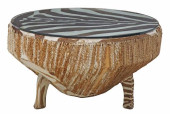 TAXIDERMY ZEBRA HIDE DRUM COFF