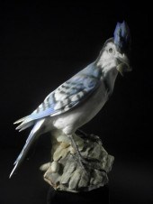 Tay Bisque figure of a Blue Ja