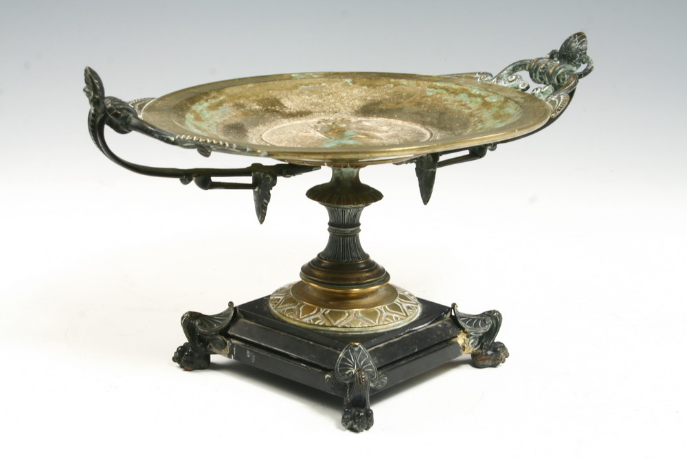 TAZZA - 19th c. brass and cast