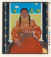 T.C. CANNON, WOMAN AT WINDOW,