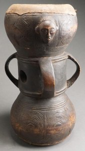 TCHOKWE TRIBE CARVED WOOD DRUM