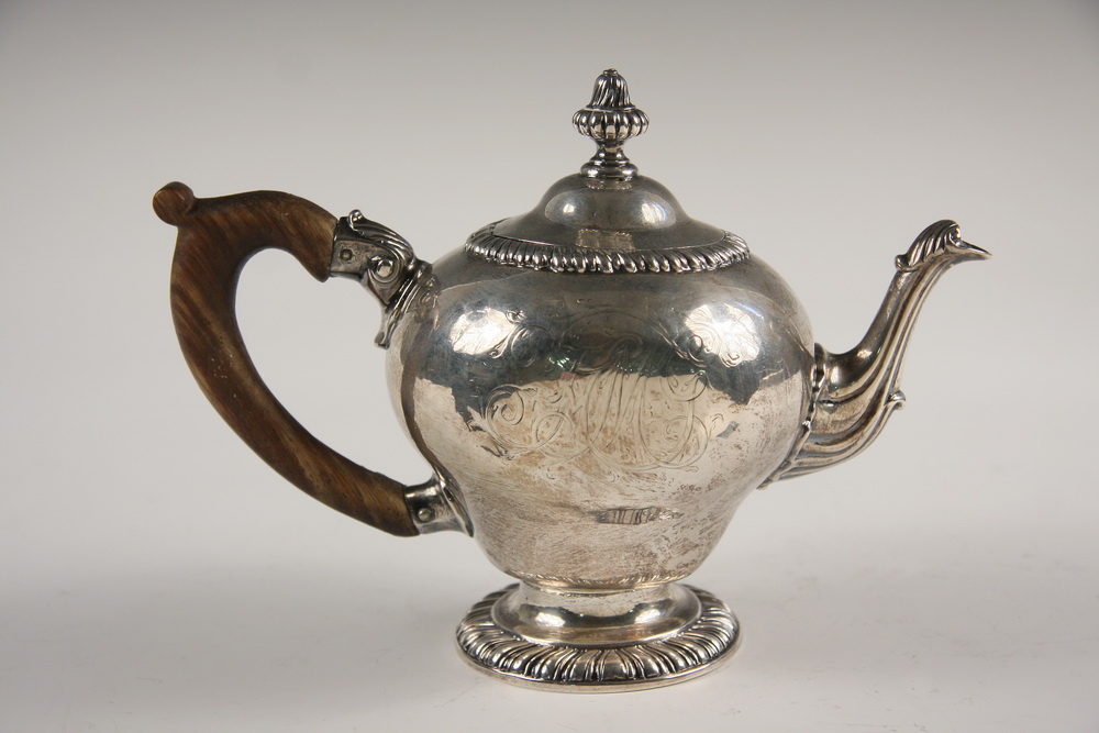 TEA POT - 18th c. small silver