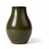 TEADUST-GLAZED OLIVE-FORM VASE