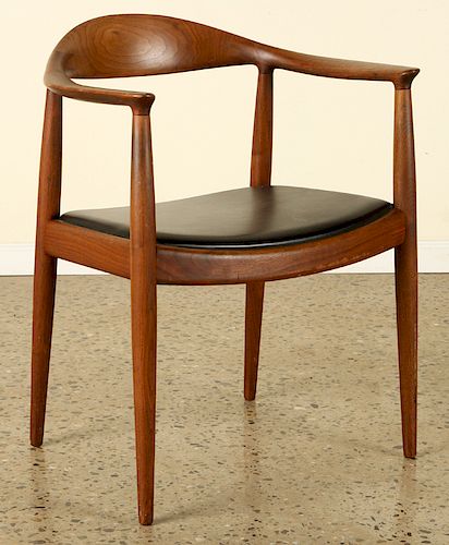 TEAK AND LEATHER HANS WEGNER "THE