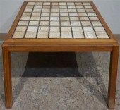 TEAK AND TILE INSET LOW TABLET