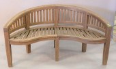 TEAK BENCH WITH CARVED BACK, H