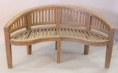 TEAK BENCH WITH CARVED BACK, H