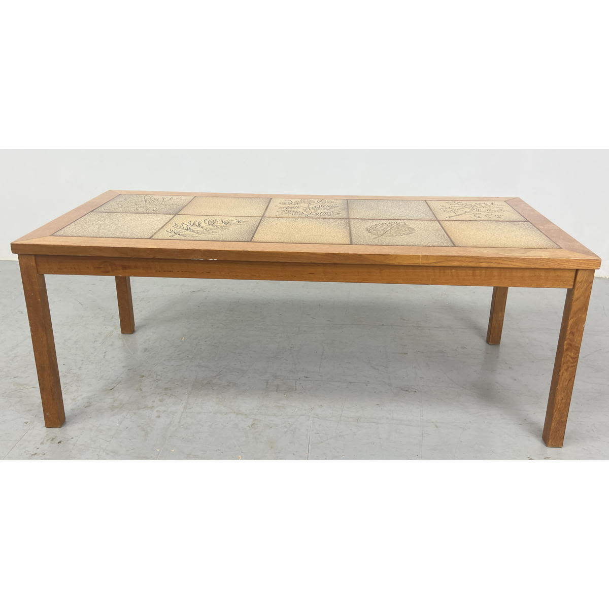 Teak Danish Modern Ceramic Tile Top