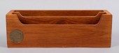 TEAK DESK PAPER HOLDER FROM CA