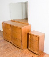 TEAK DRESSER W/MIRROR & NIGHTS