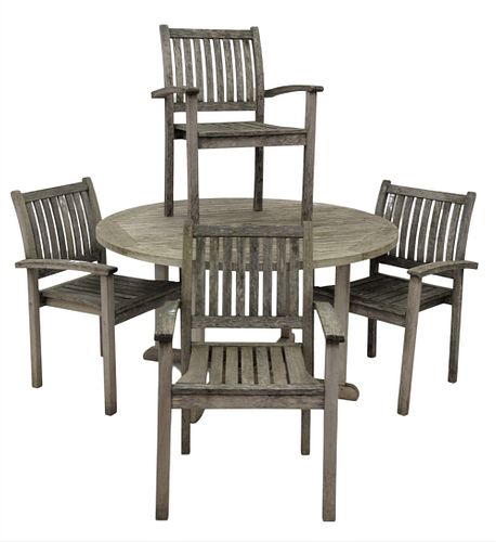 TEAK FIVE PIECE OUTDOOR SETTeak