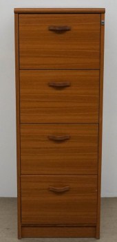TEAK FOUR DRAWER LATERAL FILE