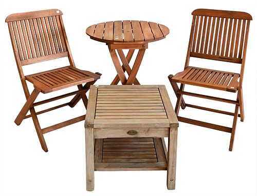 TEAK FOUR PIECE LOT, TO INCLUDE A