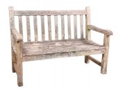 Teak garden bench, slatted bac